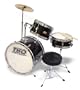 TKO 3-Piece Junior Children's/kids Drum Set with Seat - Black