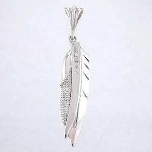Southwest Native American Handcrafted Ray Tracey Large Sword, Feather, Corn Pendant in Sterling Silver, #8617