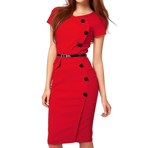 Chuangmei Womens Celeb Style Elegant Party Wear to Work Evening Dress