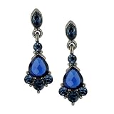 Vintage Blue Crystal Drop Earrings