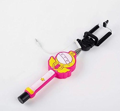 Sailor Moon #3 Heart Crescent Moon Crystal Wand Selfie Stick, FlexiaTM Foldable Handheld Monopod Extendable Self-portrait Pole with Wire for Apple iPhone 6 Plus 6 5 5s 5c, Android Smartphones