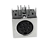 uxcell s- ビデオアダプタソケット　ミニDinソケット　8ピン　PCBマウント　プラスチック　5個入り　Sビデオ