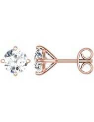 1.50 Ct Solitaire Round Cut Diamond Stud Earrings Studs SI3 14K