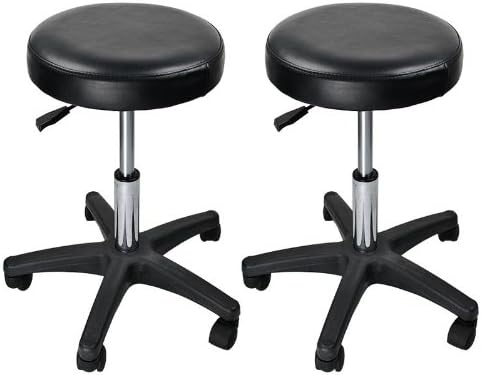 Jayu Black Salon Spa Tattoo Stools Equipments Medical Chairs Pack of 2