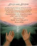 Professionally Framed Let Go, Let God religious motivational poem Art POSTER - 13x19 with RichAndFramous Black Wood Frame