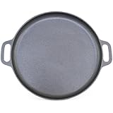 ForHauz Pre-Seasoned Cast-Iron Griddle/Pizza Pan, 14", Black