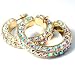 Triple-Sided Goldtone Rhinestone Hoop Earrings Fashion Jewelry