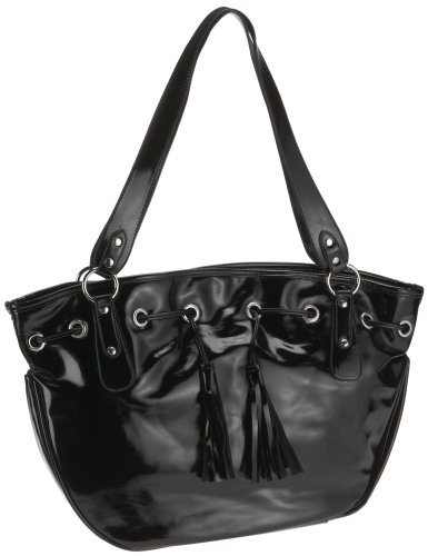 ara Damen Synthetiklack Tasche, 1478, schwarz