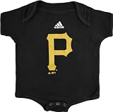 Pittsburgh Pirates Black adidas Team Logo Newborn/Infant Creeper