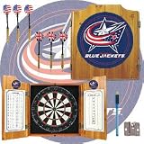 NHL Columbus Blue Jackets Dart Cabinet includes Darts and Board