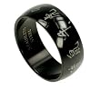316L Stainless Steel Ring with IP Black. Width: 8mm