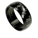 316L Stainless Steel Ring with IP Black. Width: 8mm