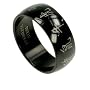 316L Stainless Steel Ring with IP Black with Chinese Zodiac. Width: 8mm