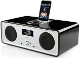 Vita Audio R2I-BLACK Tabletop Stereo with DAB/FM Tuner & Universal iPod Dock in Midnight Black