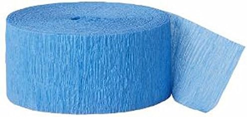 myLife Baby Blue - Crepe Paper Roll Streamer "Decoration and Craft Supply" 81 Feet / 24.7 Meters (Perfect For Pizza Parties) "MORE INFO: This starch coated, textured, high quality 81 FT party streamer is perfect for all events and also works great for crepe paper art crafts."