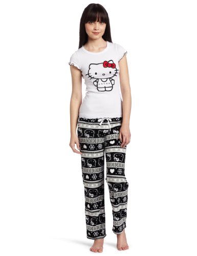 Hello Kitty Womens Hk Nordic Comfort 2 Piece Pajama Pant And Top Set