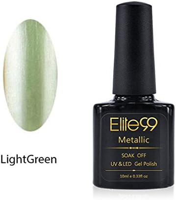 Qimisi Metallic Gel Nail Polish UV LED Manicure Metal Reinforce Gel Top Base Coat Light Green 5906