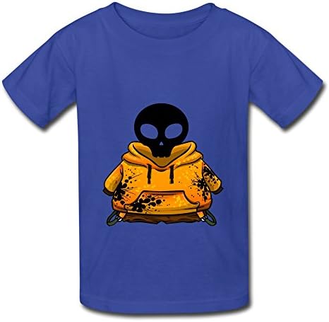 LZF Kid's Hip Hop Hoodie Skull Cotton T-Shirt M Royal Blue