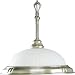 Progress Lighting P5008-43 One-Light Pendant with Etched Patterned Glass, Colonial Silver