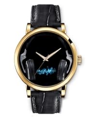 SPRAWL Aanalog Fashion Series Gold Ladies Watches of Genuine Black Leather Strap,Unique Wrist Watch for Women Girls Designed with electrical headphones
