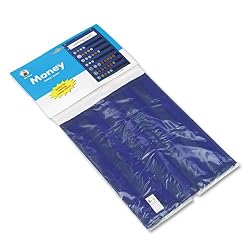 Carson-Dellosa Publishing Money Pocket Chart w/Seven Hook/Loop Fastener Rows, Guide, Blue, 10w x 14-1/2h