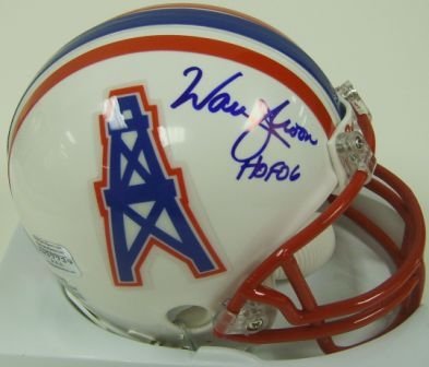 Warren Moon Autographed/Hand Signed Oilers Mini Helmet w/HOF 06