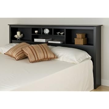 Prepac Sonoma Black Queen Storage Headboard