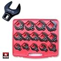 Professional-Grade 14-Piece 1/2" Jumbo-Sized Crowfoot Wrench Set - METRIC 27 - 50MM