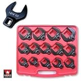 Professional-Grade 14-Piece 1/2 Jumbo-Sized Crowfoot Wrench Set - METRIC 27 - 50MM
