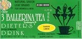 3 Ballerina Tea Extra Strength All Natural Dieters Drink (Lemon Flavor) - 18 Tea Bags (1.88 Oz)