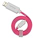 Mpow MFI Certified Visible EL Flowing Current Charge and Sync Cable for iPhone 6s/6s Plus, iPhone 6/5S/5/5C, iPod 7, iPad Air-Pink
