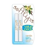 Softlips Lip Balm Protectant Value Pack, SPF 20, Vanilla, 0.07-Ounce Tubes (Pack of 6)