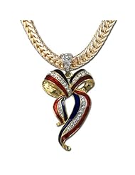 Patriotic Support Our Troops Bow Neckslide/Pendant