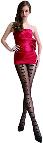 Womens Sexy Bow Tie Tights - (BlackBowTie)