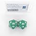 Green Countdown Dice with White Numbers D20 30mm (1.18in) Pack of 2 Wondertrail