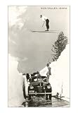 Sun Valley, Idaho, Ski Jumper over Car Art Poster Print, 13x18