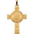 14K Yellow Gold U.S. Marine Corps Cross Pendant - 28.50x20.75mm