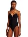Volcom Juniors Time Lines One Piece Swimsuit, Black Solid, Large
