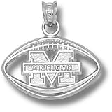 University of Michigan M Pierced Football Pendant (Silver)