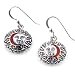 Sun Goddess Celestial Orange Enamel Sterling Silver Hook Earrings