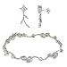 Jewelry : Eve's Addiction Sparkling CZ Leaf and Vine Bracelet and Earring Set