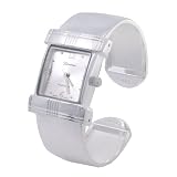 Geneva Platinum Polished Square Face Bangle by Geneva