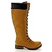 Nature Breeze Lauren-02HI Women's Round Toe Side Zipper Lace Up Knee High Boot