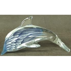 Crystal Clear Collectables Patterned Glass Dolphin Ornament