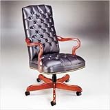 IMAGE OF Traditional Goose Neck Swivel with Fabric Options Finish: Windsor Cherry, Fabric: Foundation - Parade Blue