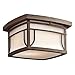 Kichler Lighting 49153AGZS Priya 2-Light Exterior Flush Mount, Aged Bronze Finish with Satin Etched Cased Opal Glass