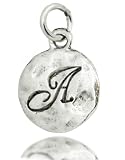 Beaucoup Designs Silver Over Pewter Vintage Look Monogram Initial Charm - A - MADE IN USA