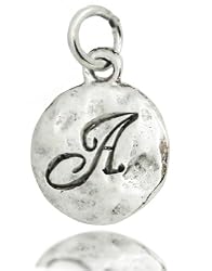 Beaucoup Designs Silver Over Pewter Vintage Look Monogram Initial Charm - A - MADE IN USA