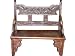 Unique Teak Ornately Hand Carved Wood Bench Indian Antique Furniture