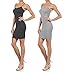 Yelete Womens 2 Pack Nylon Cami Slip Dresses (Charcoal & Grey, One Size)